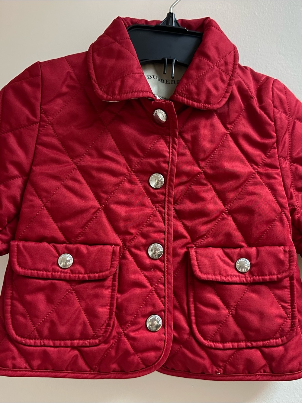 Burberry Quilted Red Girls' Puffer Jacket